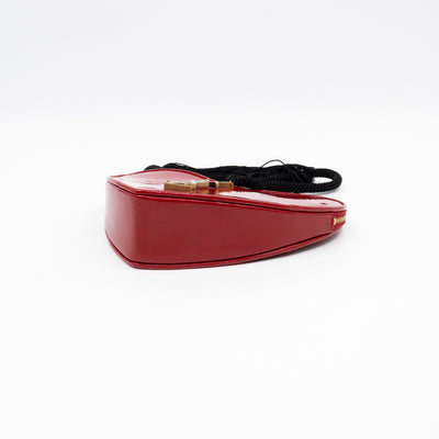 Sac Coeur Heart Clutch Red Patent Leather
