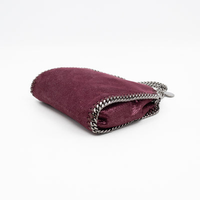 Falabella Fold Over Tote Tiny Metallic Burgundy