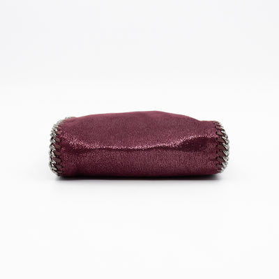 Falabella Fold Over Tote Tiny Metallic Burgundy