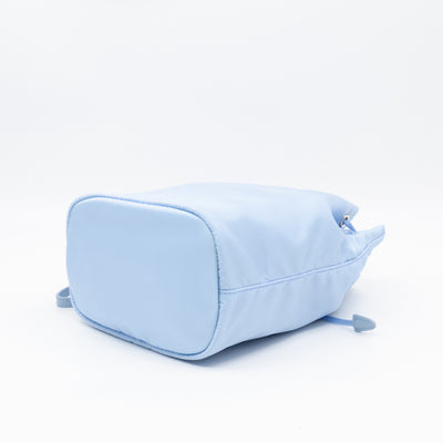 Re-Nylon Mini Pouch Light Blue Fabric