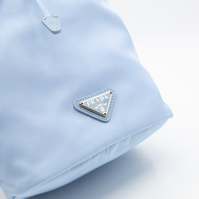Re-Nylon Mini Pouch Light Blue Fabric