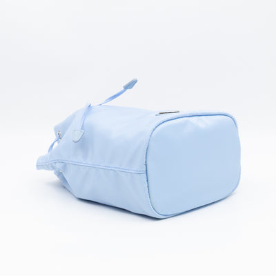 Re-Nylon Mini Pouch Light Blue Fabric