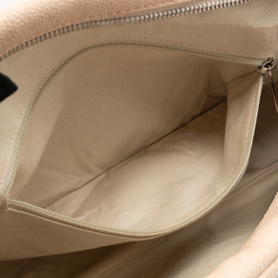 Casual Journey Flap Bag Beige Leather Silver