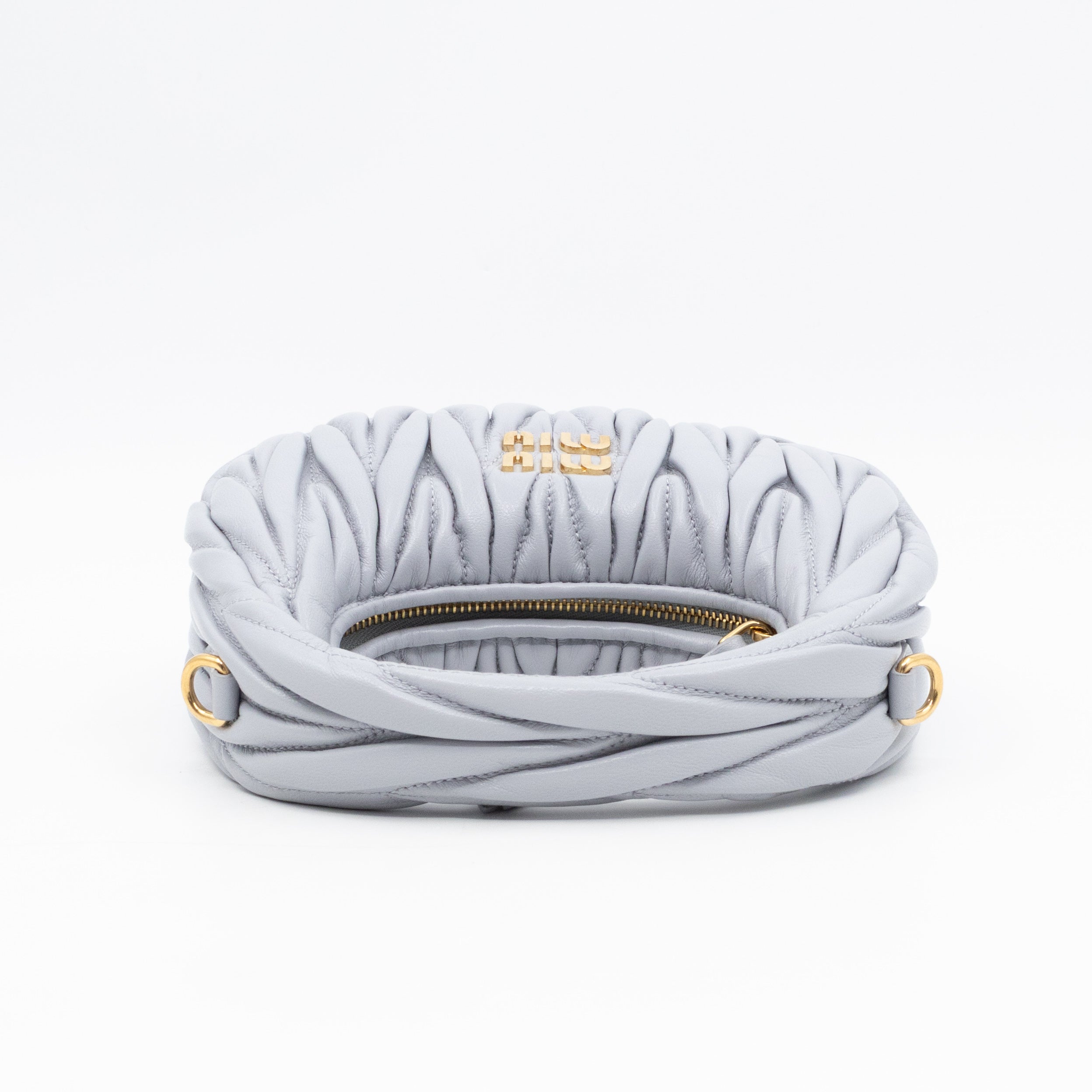 Wander Mini Hobo Bag Cornflower Matelassé Nappa Leather