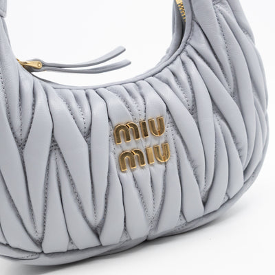 Wander Mini Hobo Bag Cornflower Matelassé Nappa Leather