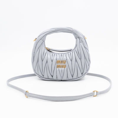 Wander Mini Hobo Bag Cornflower Matelassé Nappa Leather