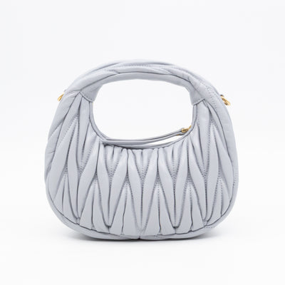 Wander Mini Hobo Bag Cornflower Matelassé Nappa Leather
