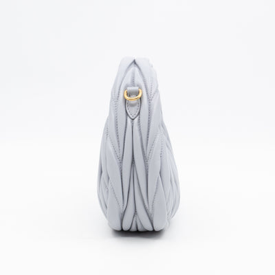 Wander Mini Hobo Bag Cornflower Matelassé Nappa Leather
