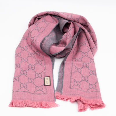 GG Wool Scarf Pink Graphite