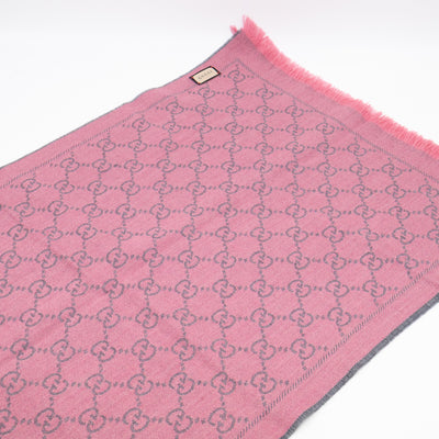 GG Wool Scarf Pink Graphite