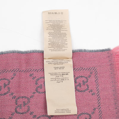 GG Wool Scarf Pink Graphite