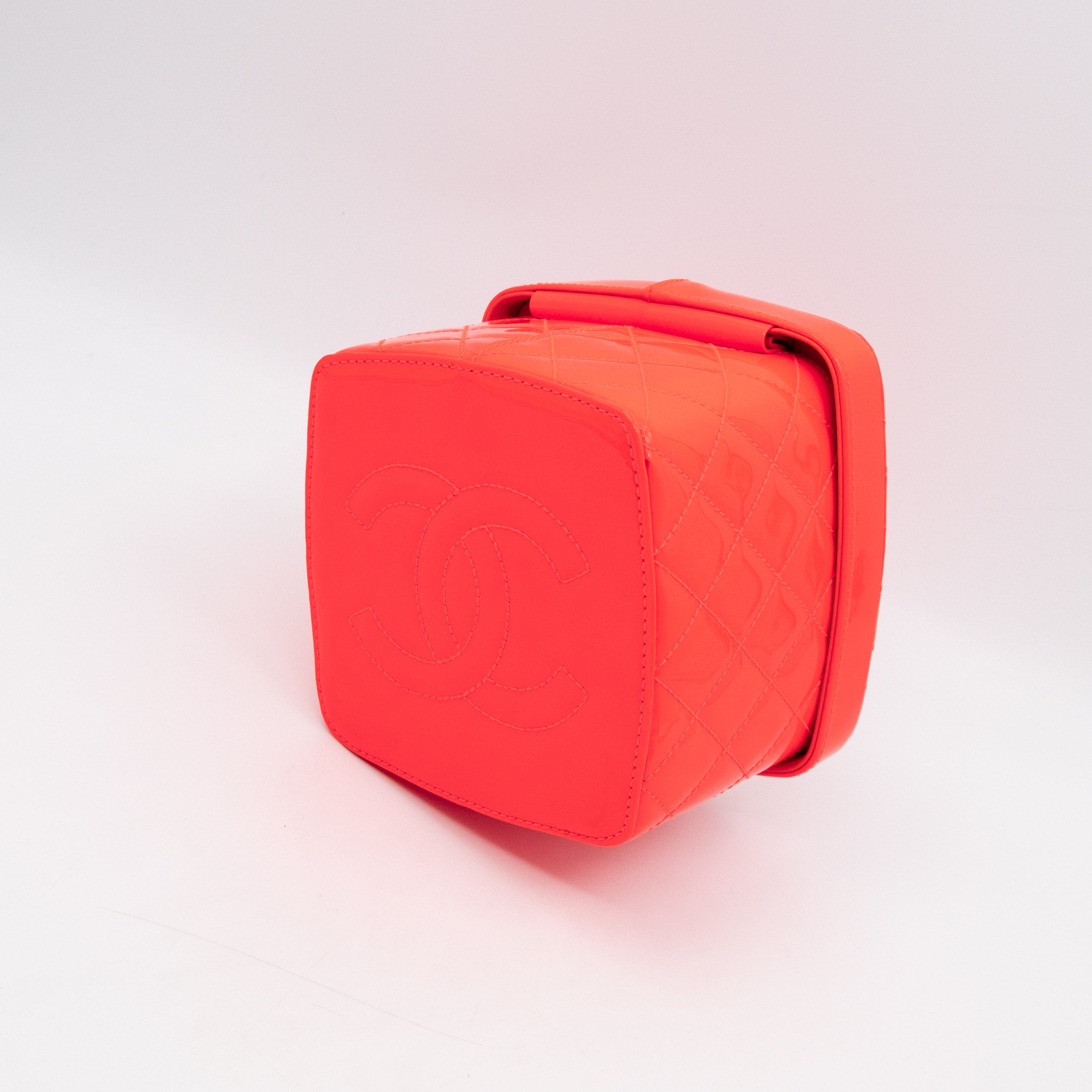 Vanity Case Minaudiere Pink Patent Leather