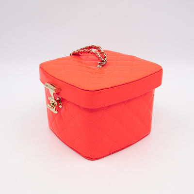 Vanity Case Minaudiere Pink Patent Leather