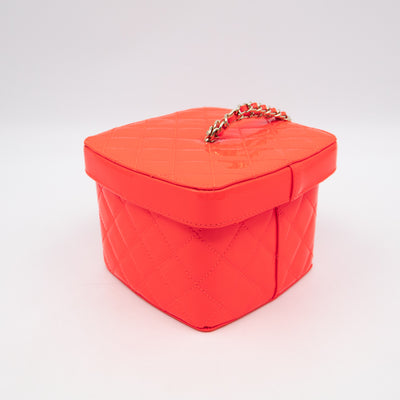 Vanity Case Minaudiere Pink Patent Leather