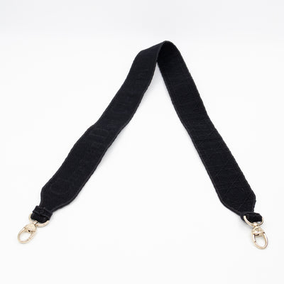 Lady D-Lite Medium Black Canvas Embroidery Cannage