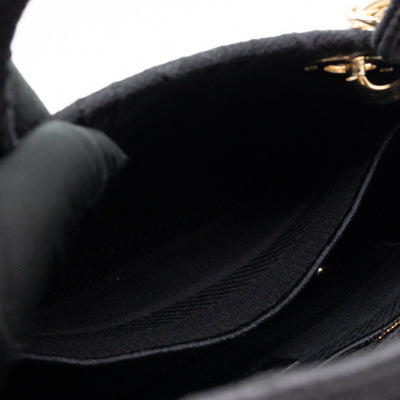 Lady D-Lite Medium Black Canvas Embroidery Cannage