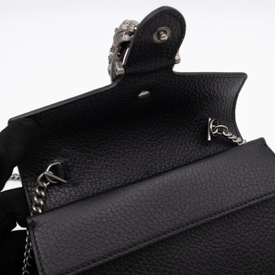 Dionysus Super Mini Black Leather