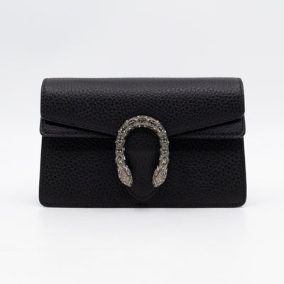 Dionysus Super Mini Black Leather