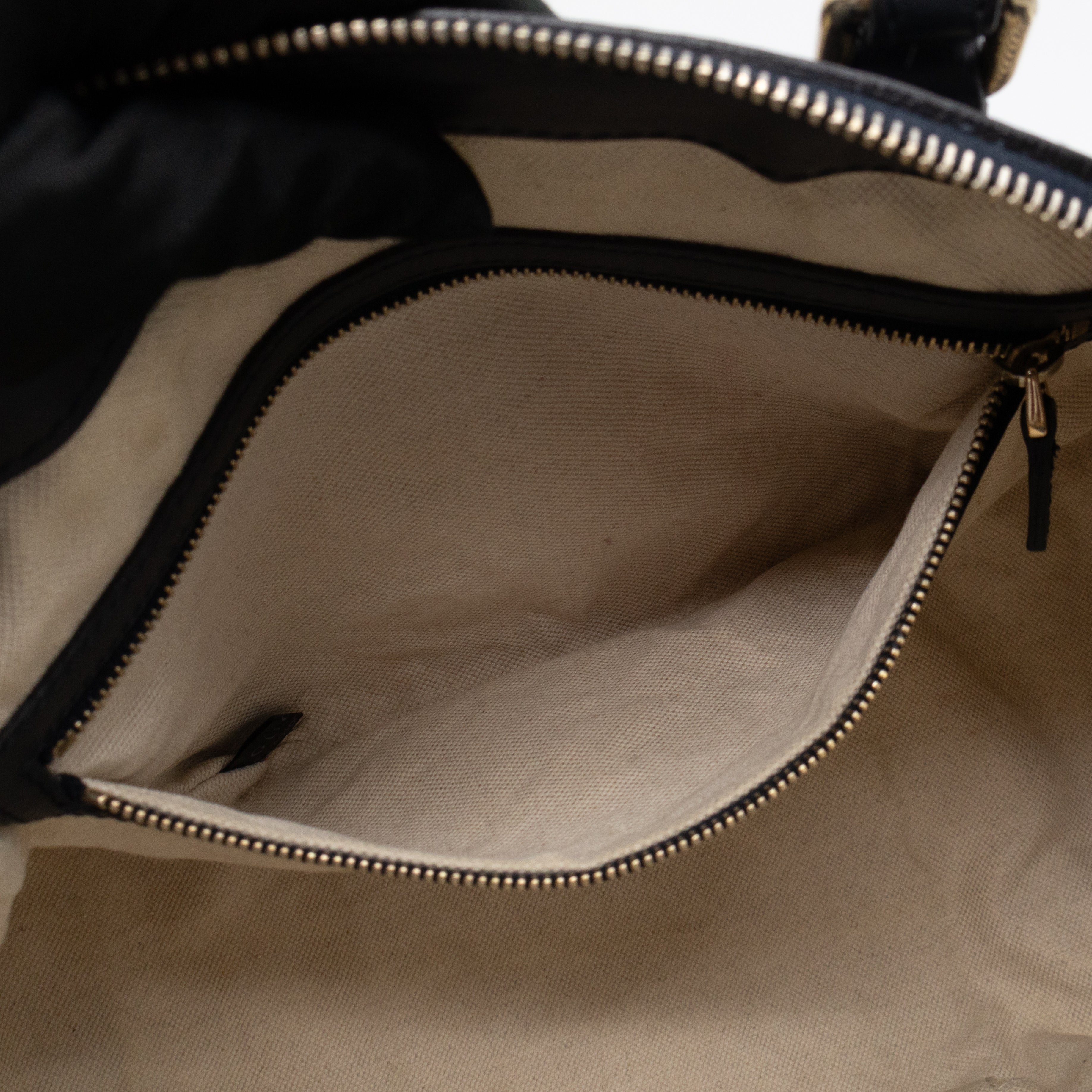Web Tote Bag Medium GG Canvas Blue Leather