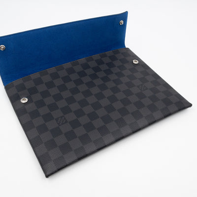 Alpha Triple Pouch Large Damier Graphite