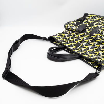 Cubic Logo Tote Bag Yellow Nylon