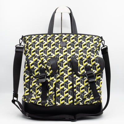 Cubic Logo Tote Bag Yellow Nylon