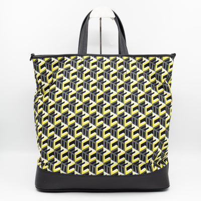 Cubic Logo Tote Bag Yellow Nylon