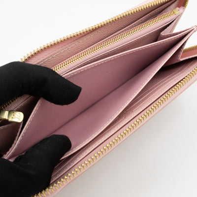 Zippy Wallet Damier Azur Rose Ballerine