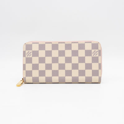 Zippy Wallet Damier Azur Rose Ballerine