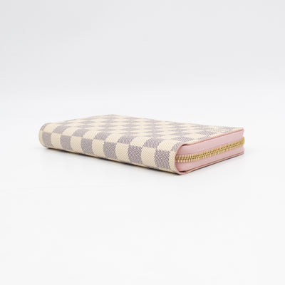 Zippy Wallet Damier Azur Rose Ballerine