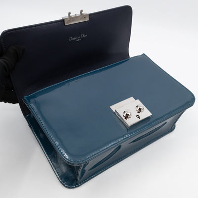 Miss Dior Promenade Wallet on Chain Royal Blue Patent Leather