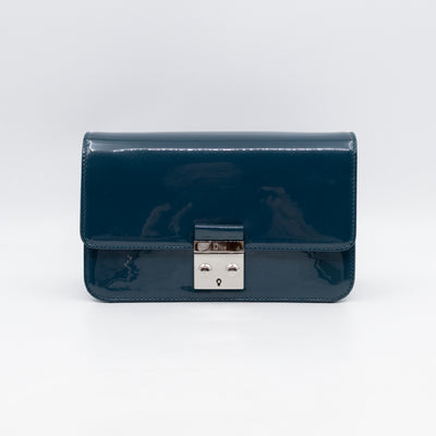 Miss Dior Promenade Wallet on Chain Royal Blue Patent Leather