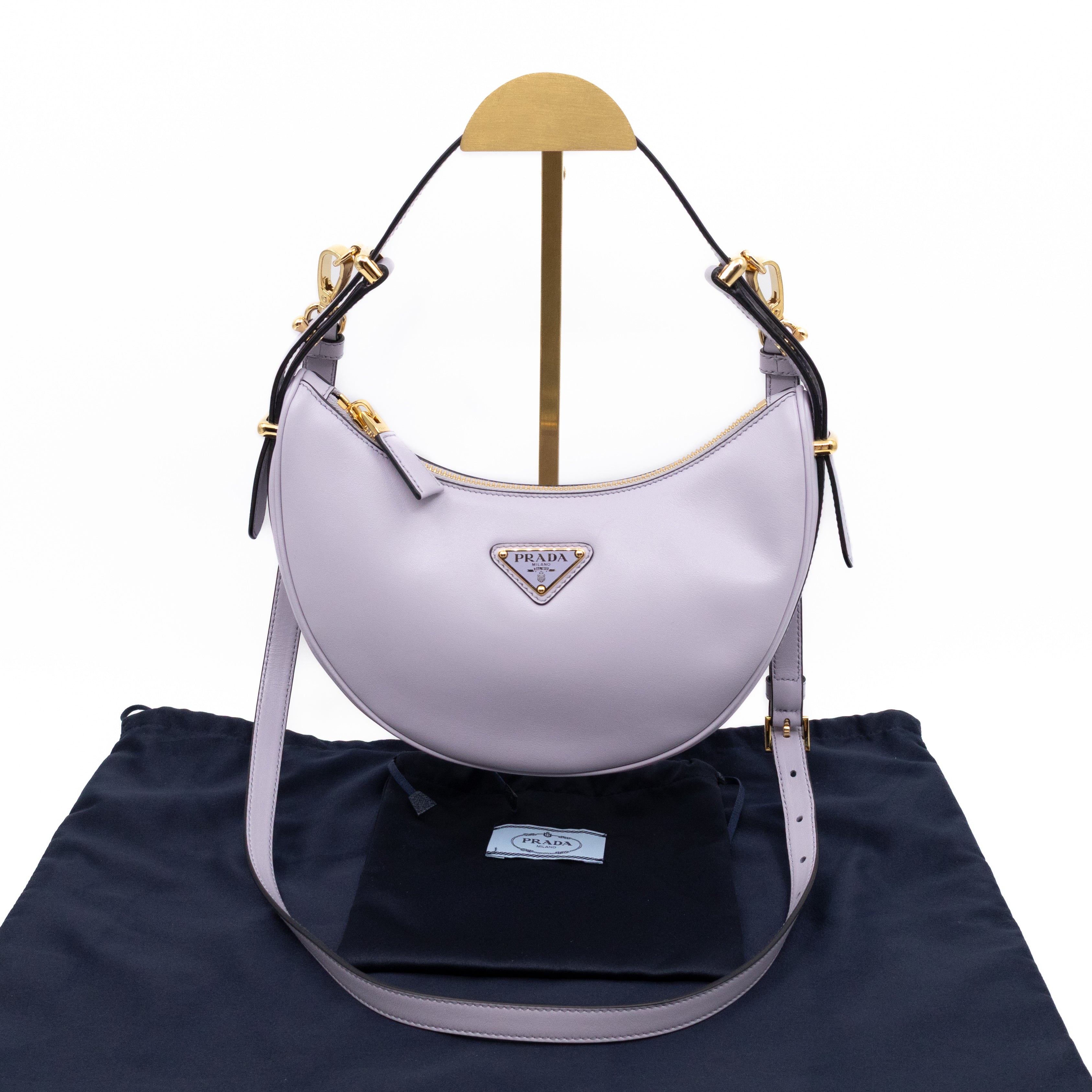Arque Small Shoulder Bag Lilac Leather