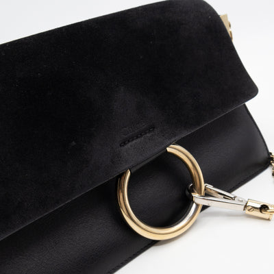 Faye Crossbody Black Leather & Suede