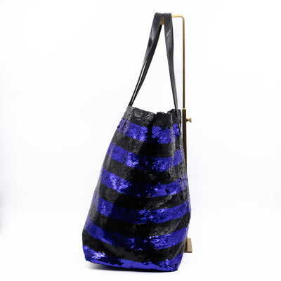 Tote Bag Black & Purple Sequined Satin