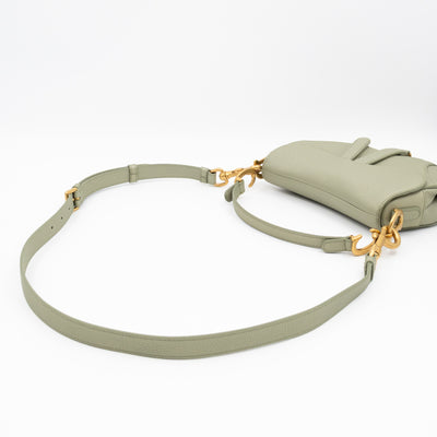 Mini Saddle Bag Light Green Leather