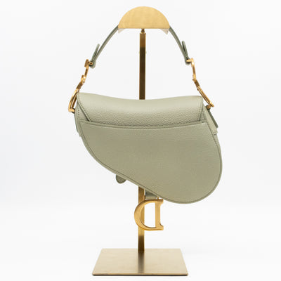 Mini Saddle Bag Light Green Leather