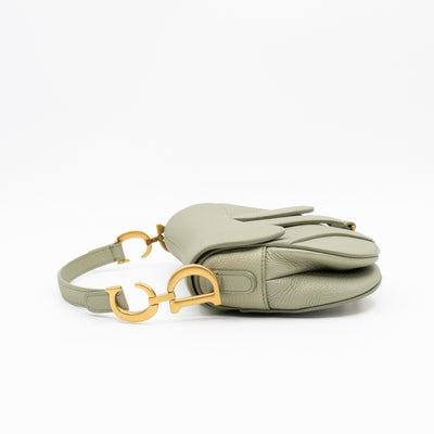 Mini Saddle Bag Light Green Leather