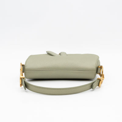 Mini Saddle Bag Light Green Leather