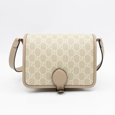 Mini Crossbody Bag Interlocking G Beige GG Supreme Canvas