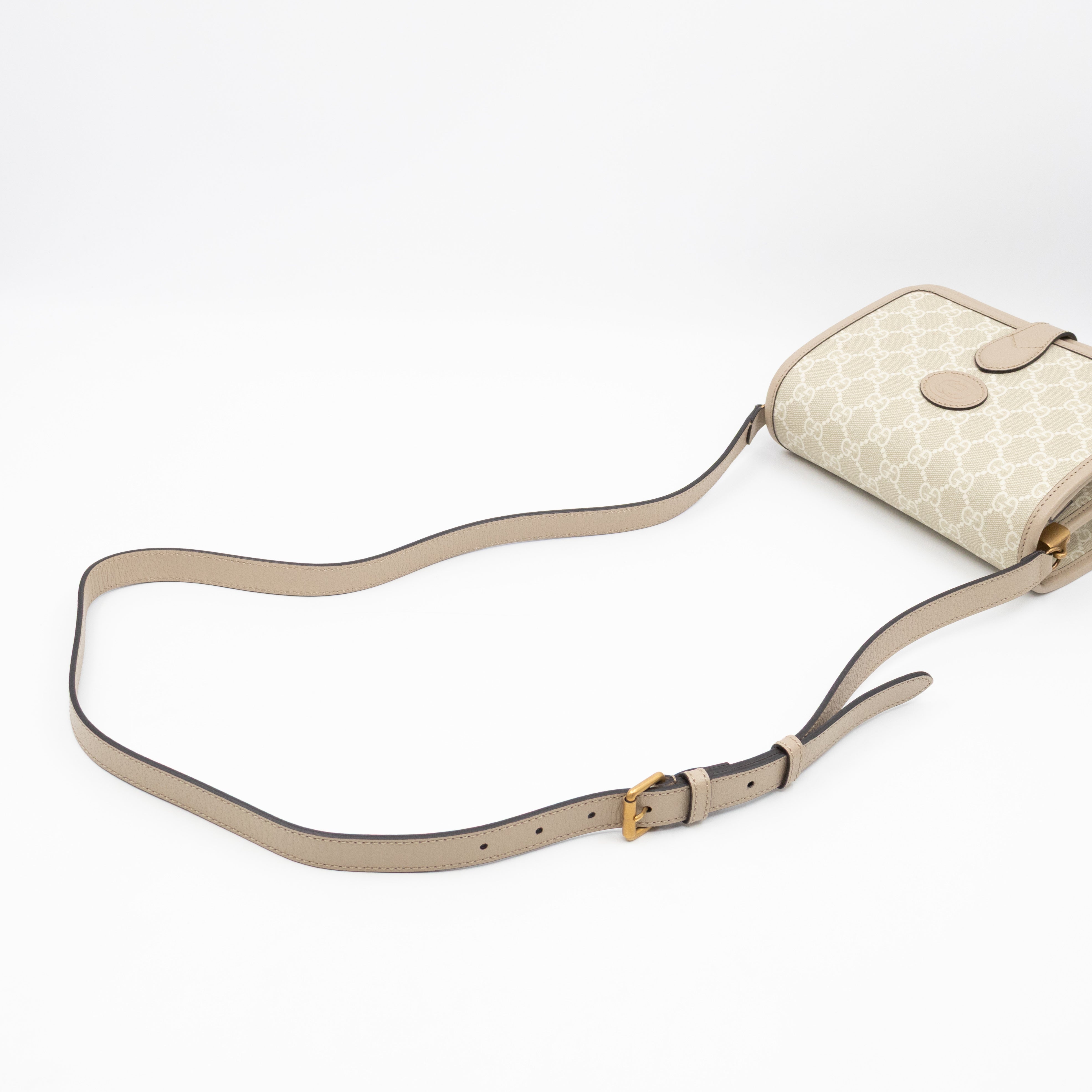 Mini Crossbody Bag Interlocking G Beige GG Supreme Canvas