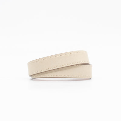 Kelly Double Tour Bracelet White Leather Silver