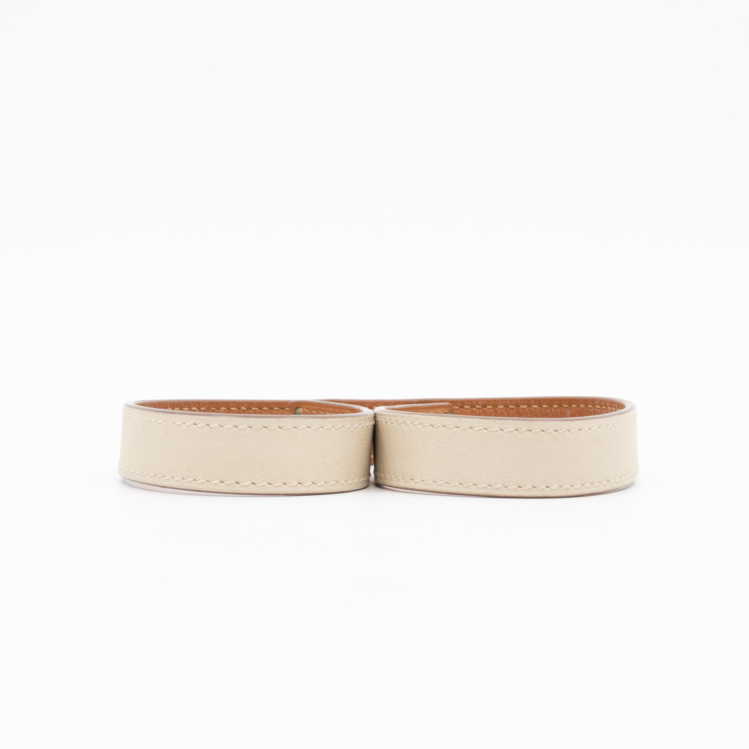 Kelly Double Tour Bracelet White Leather Silver