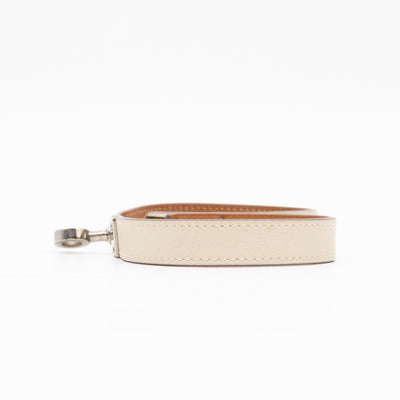 Kelly Double Tour Bracelet White Leather Silver