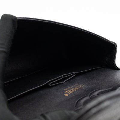 Classic Double Flap Medium Black Caviar Leather Gold