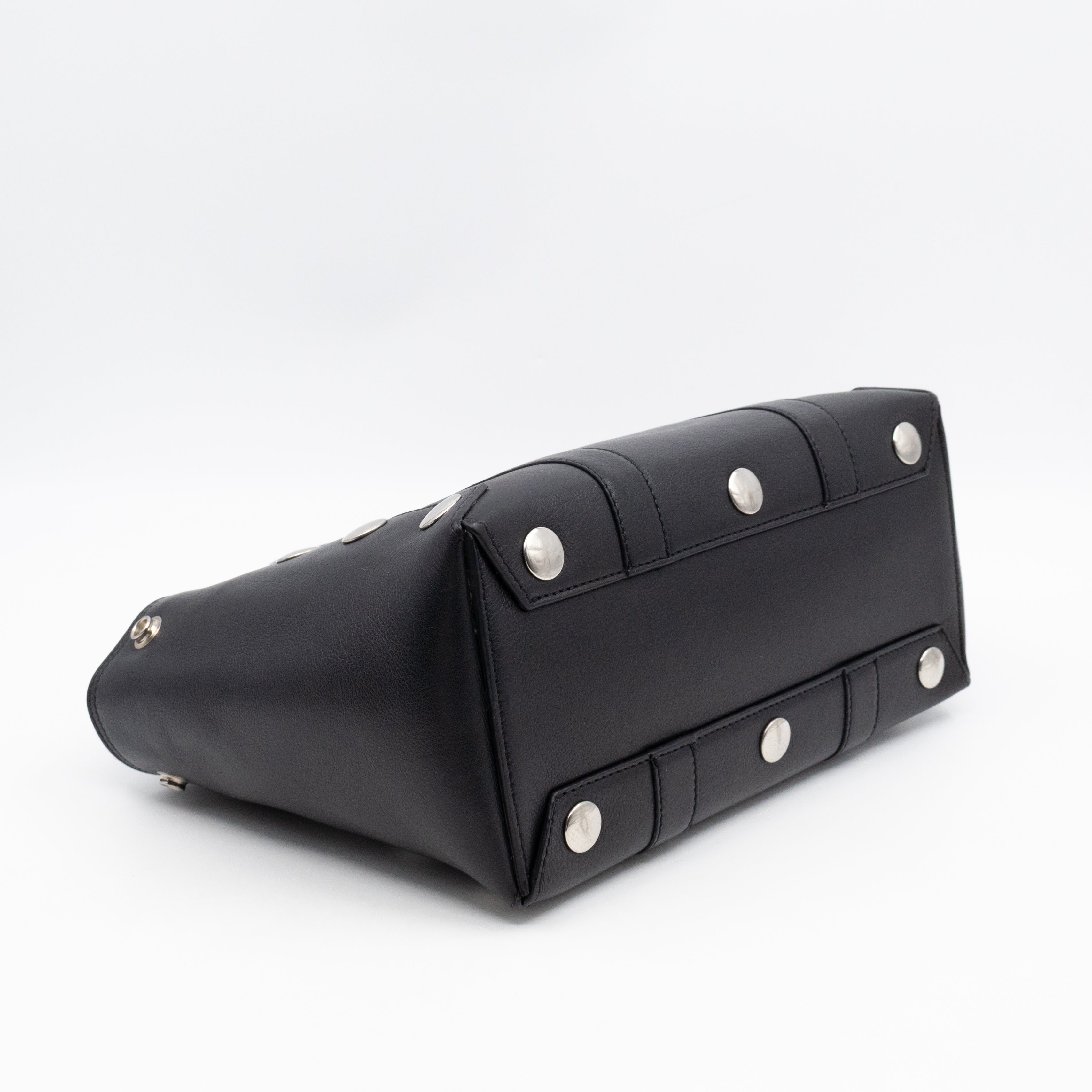 Small New Bayswater Studded Black Leather