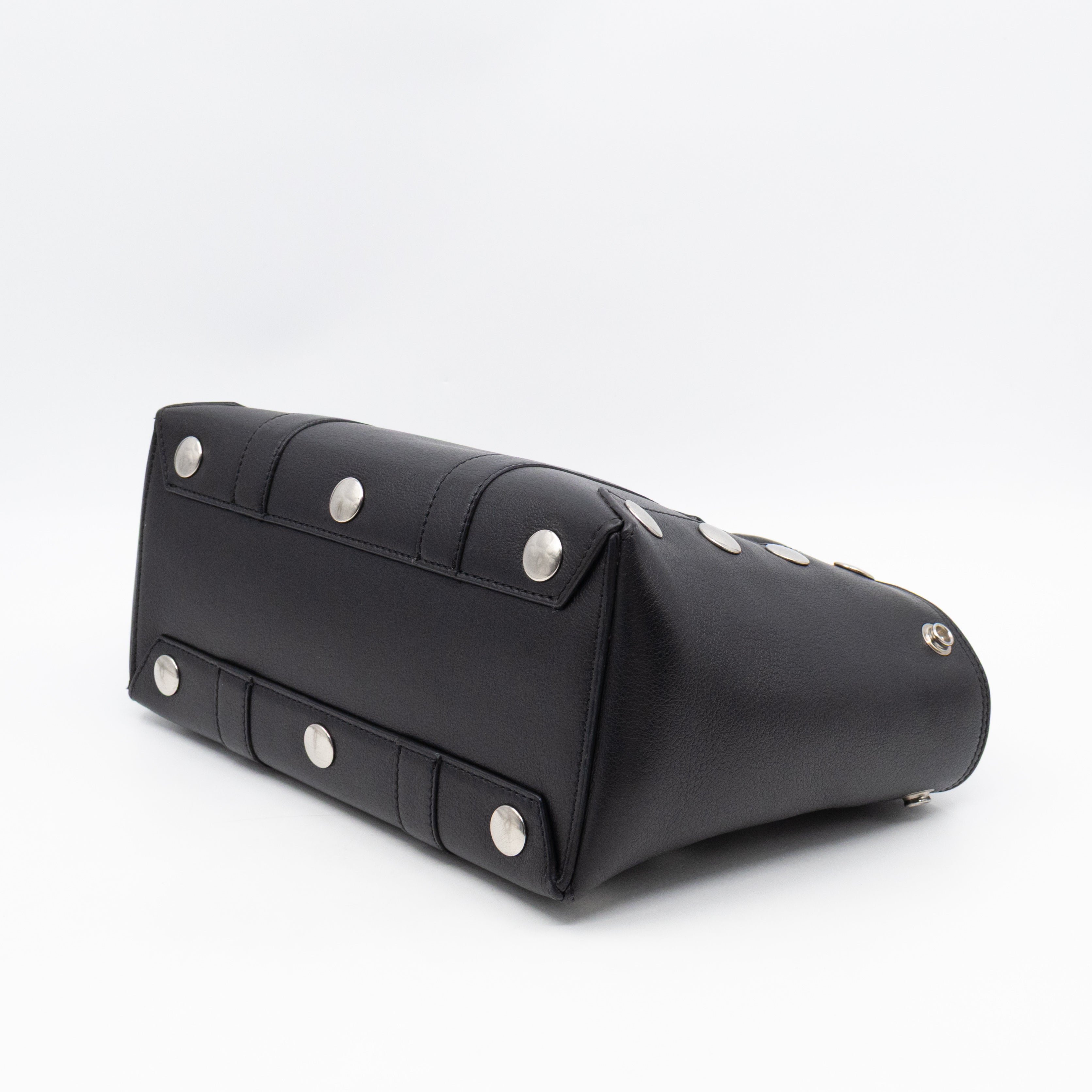 Small New Bayswater Studded Black Leather
