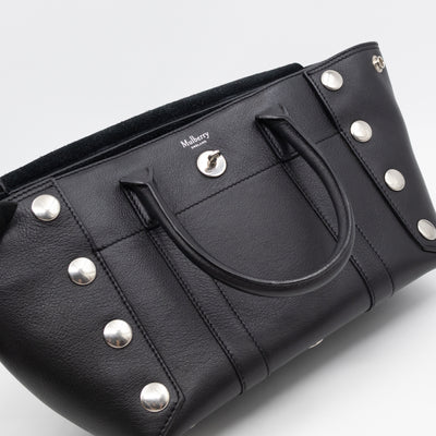 Small New Bayswater Studded Black Leather