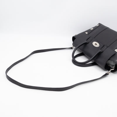 Small New Bayswater Studded Black Leather