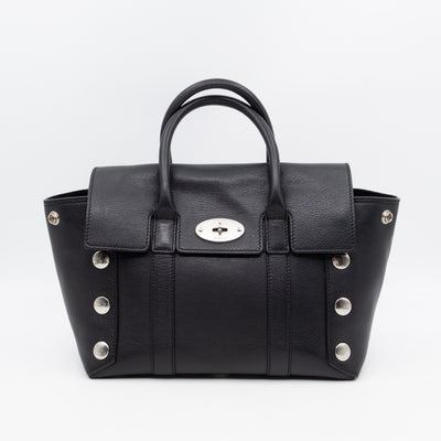 Small New Bayswater Studded Black Leather